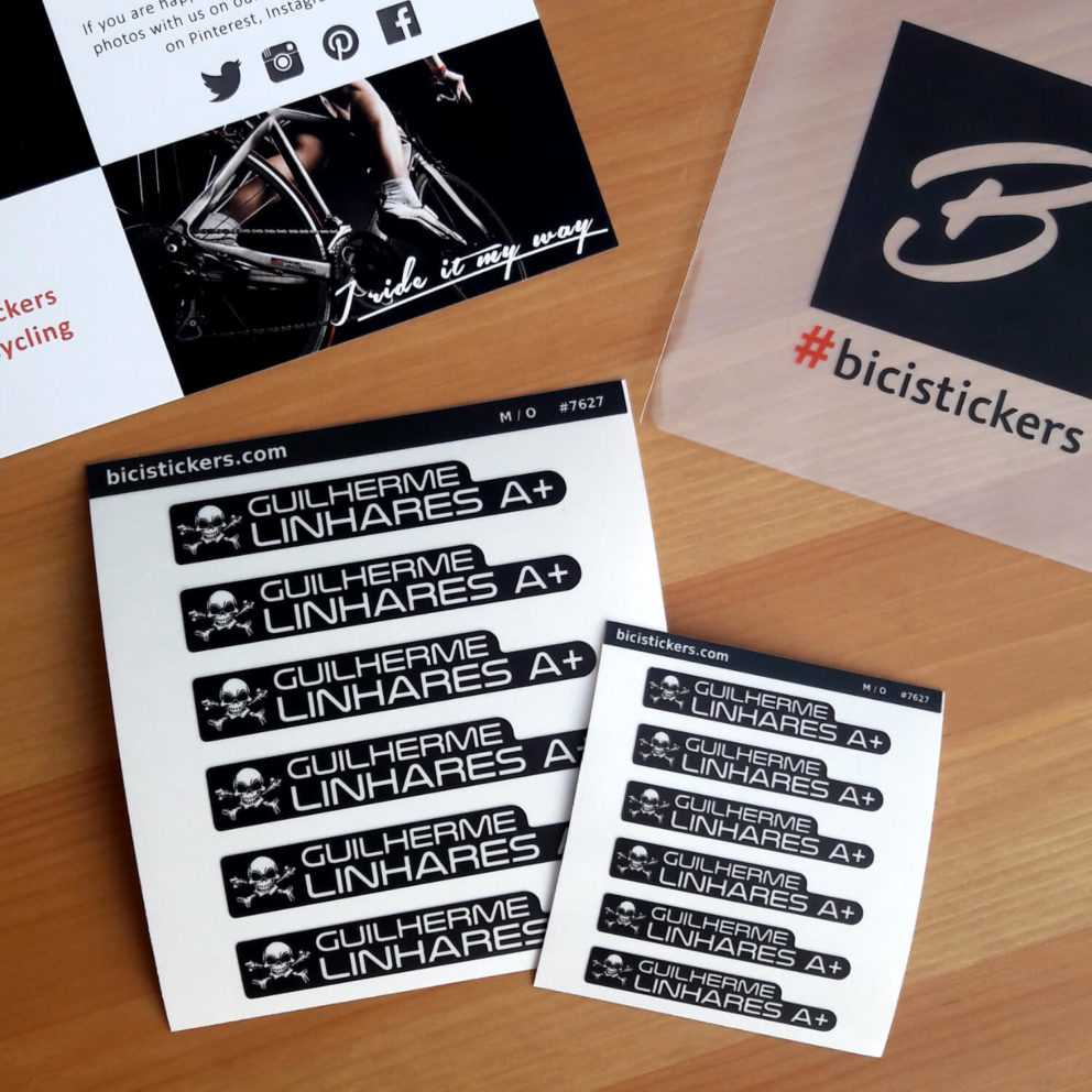 Bike Name Sticker with Skull and Crossbones Flag